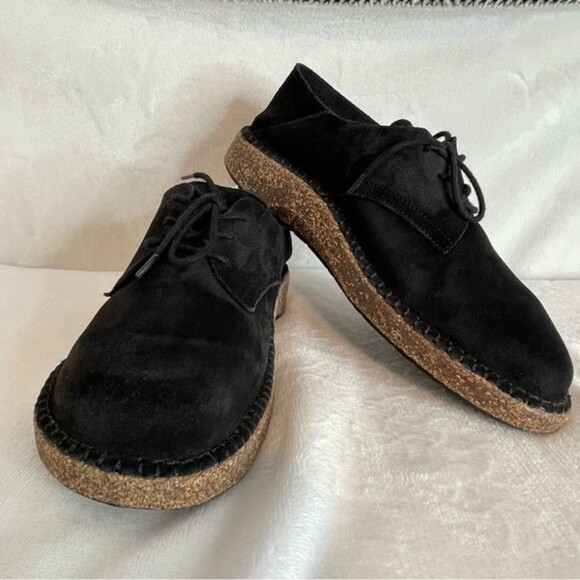 BIRKENSTOCK Gary Black Suede Leather Lace Up Flats Shoes Size 40 - Picture 4 of 16